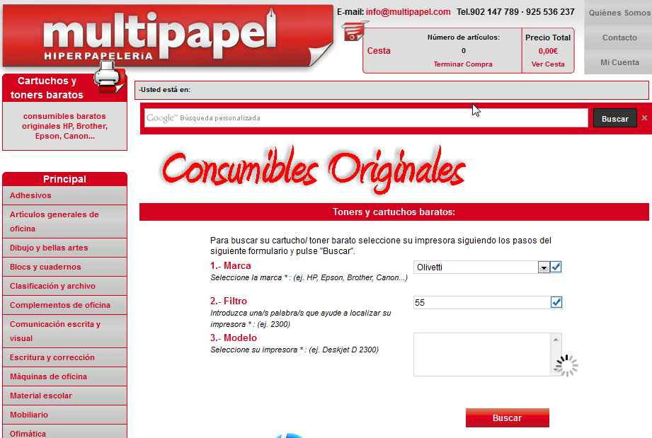 buscador de cartuchos buscar cartuchos multipapel todos los cartuchos originales