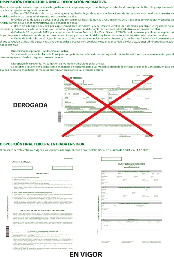 Revisa tus libros de reclamaciones en vigor junta andaluza